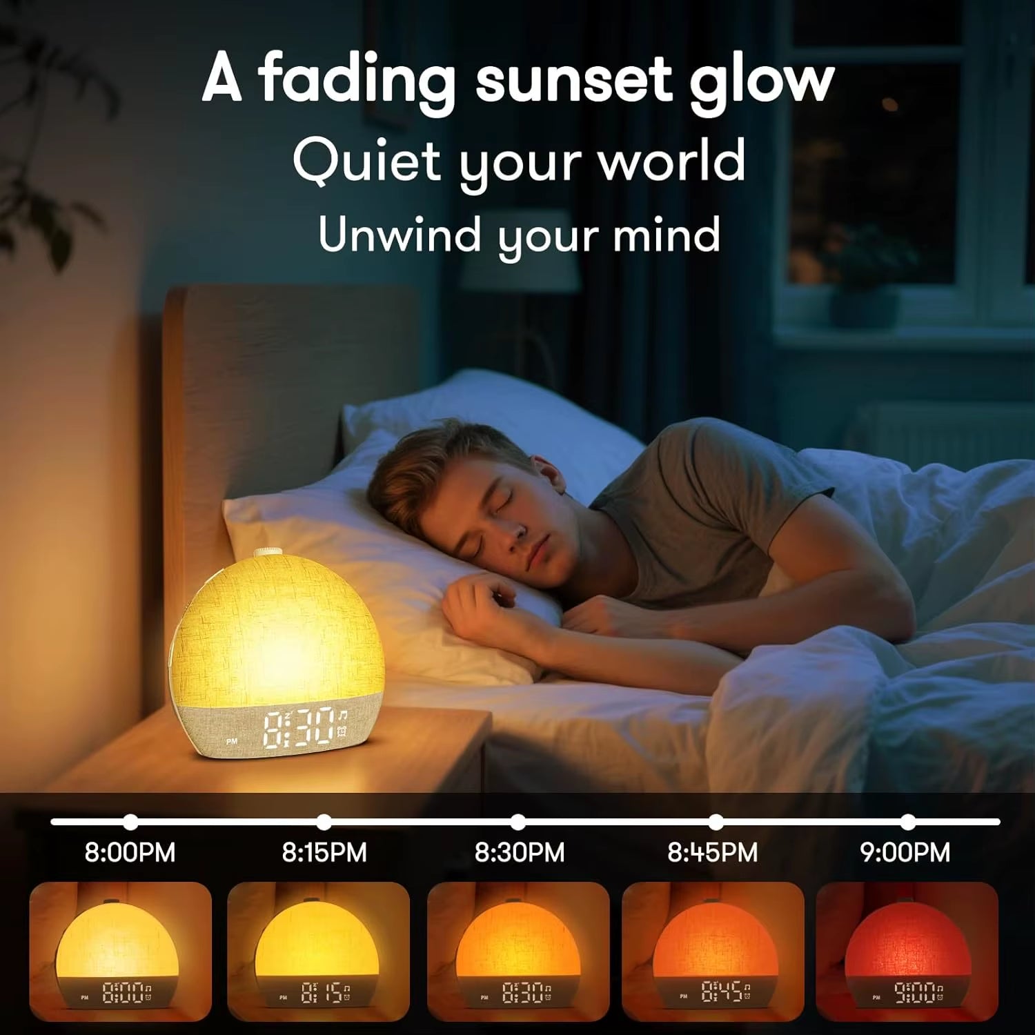 Noctora™ Réveil Lumineux Simulateur d’Aube – Machine à Bruit Blanc pour un Sommeil Naturel