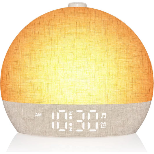 Noctora™ Réveil Lumineux Simulateur d’Aube – Machine à Bruit Blanc pour un Sommeil Naturel